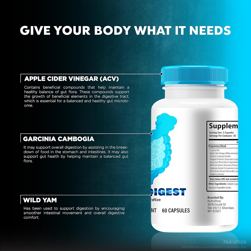 NutraRize Pure Digest Capsules for Digestive Health - 60 Capsules - image 5
