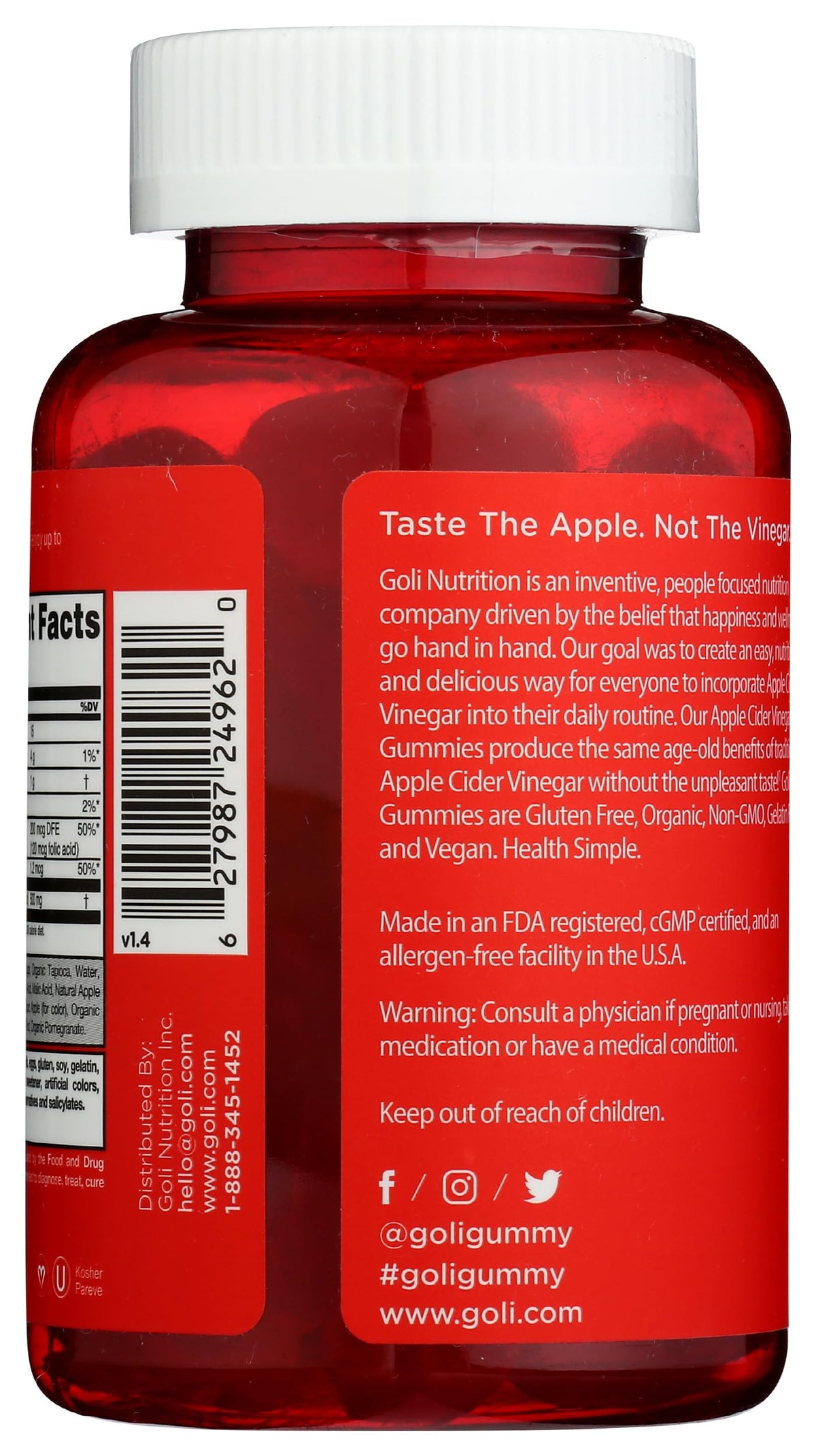 Goli Nutrition Apple Cider Vinegar Gummies - 60 Count - image 2