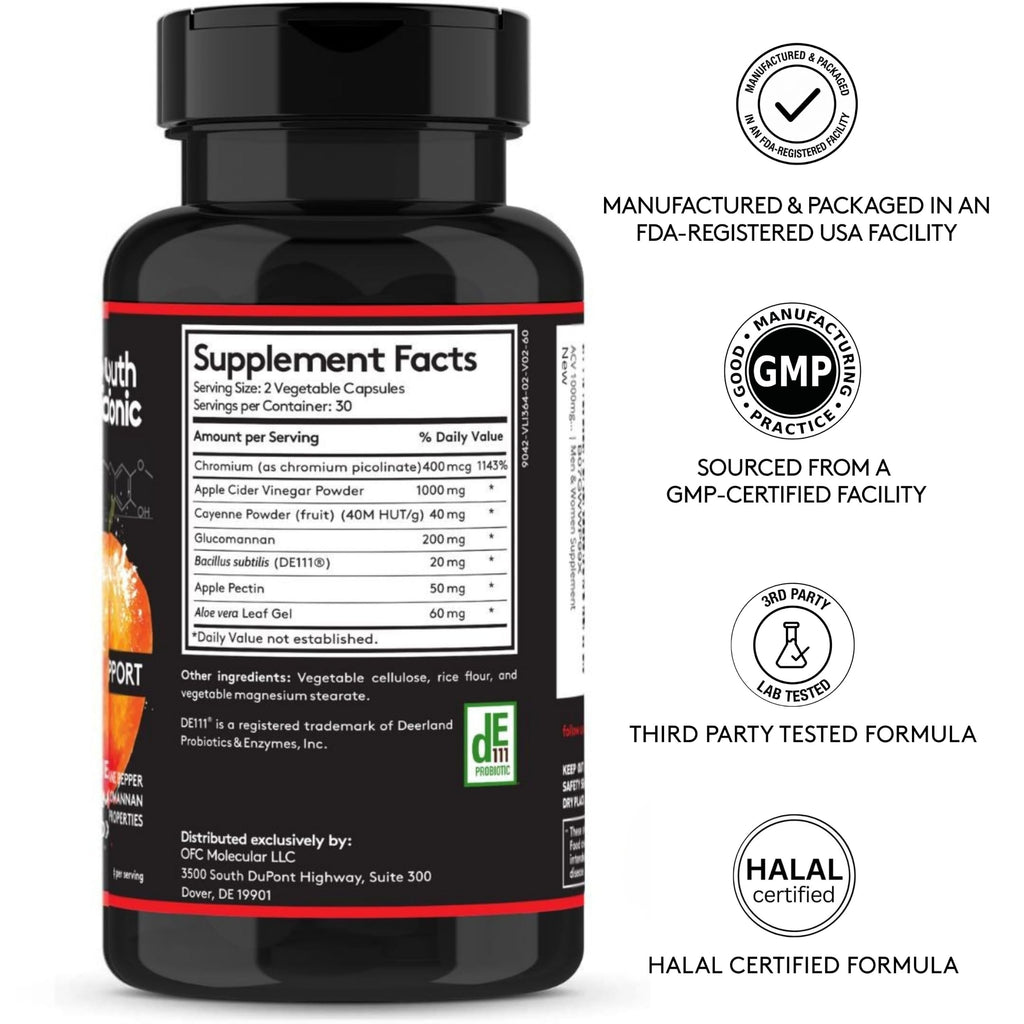 Youth & Tonic Apple Cider Vinegar Pills Weight Loss - 60 Capsules - image 6