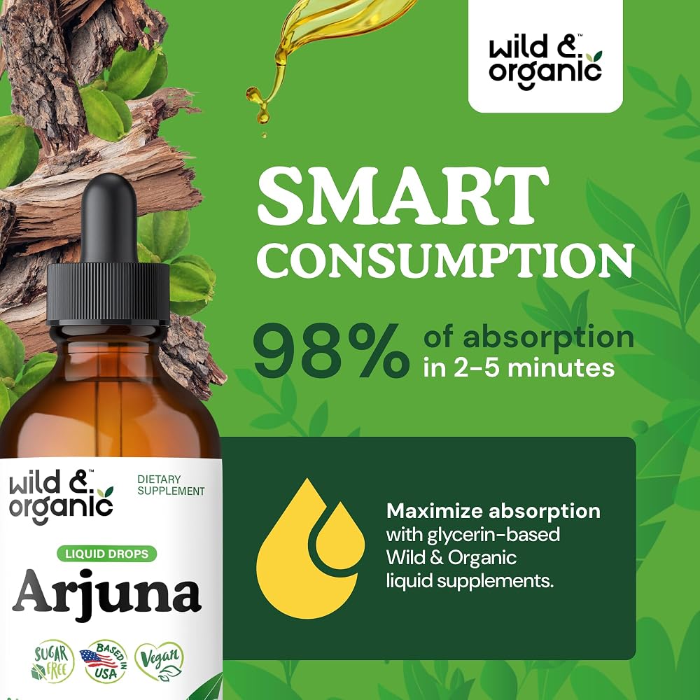 Wild & Organic Arjuna Bark Extract Tincture - Antioxidant Support