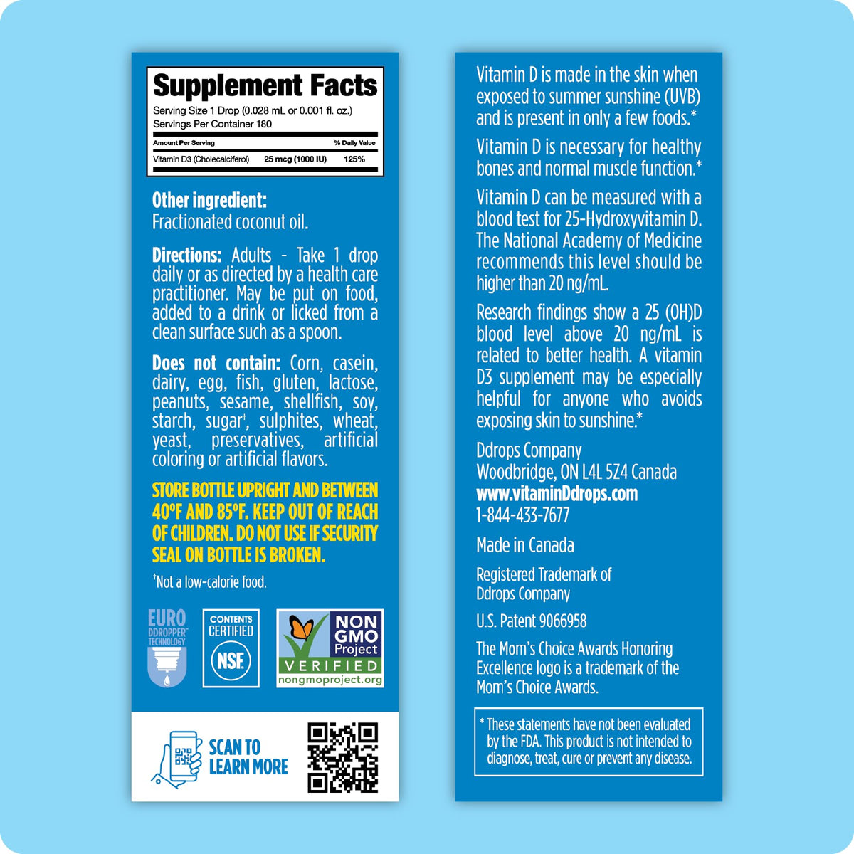 Ddrops Adults Vitamin D3 1000 IU Liquid - 180 Drops - image 3