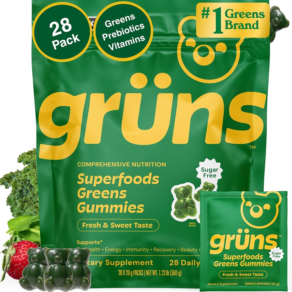 Grüns Gruns Adult Sugar-Free Super Greens Multivitamin Gummies