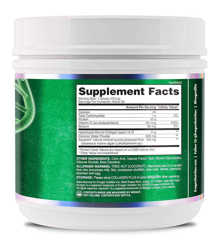 Evogen Collagen Plus Hydration Vanilla Powder