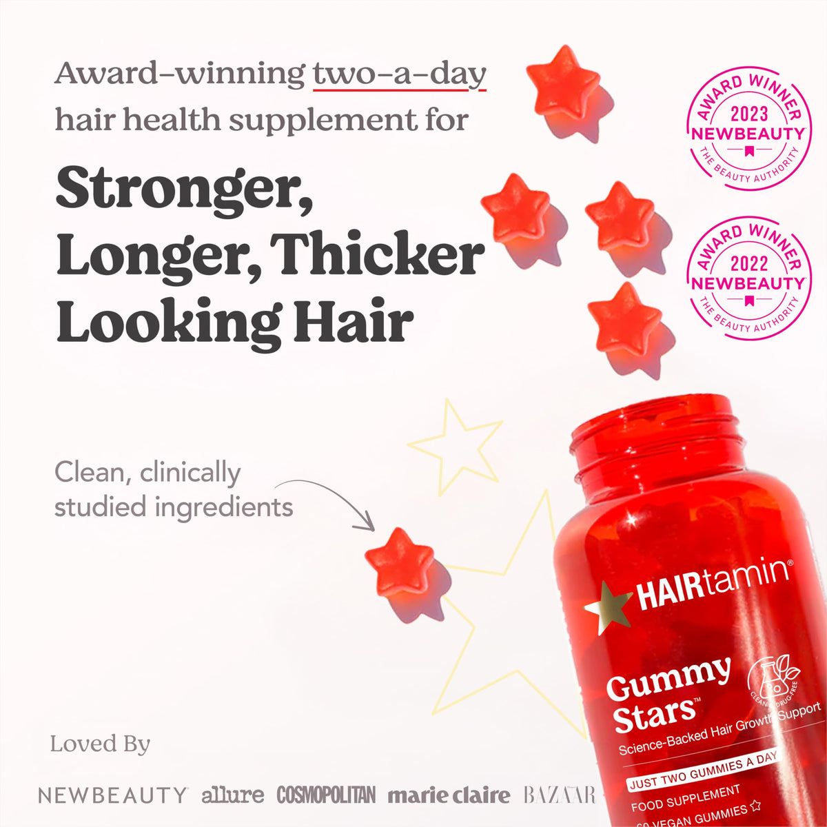HAIRtamin Vegan Gummy Stars Hair Vitamins