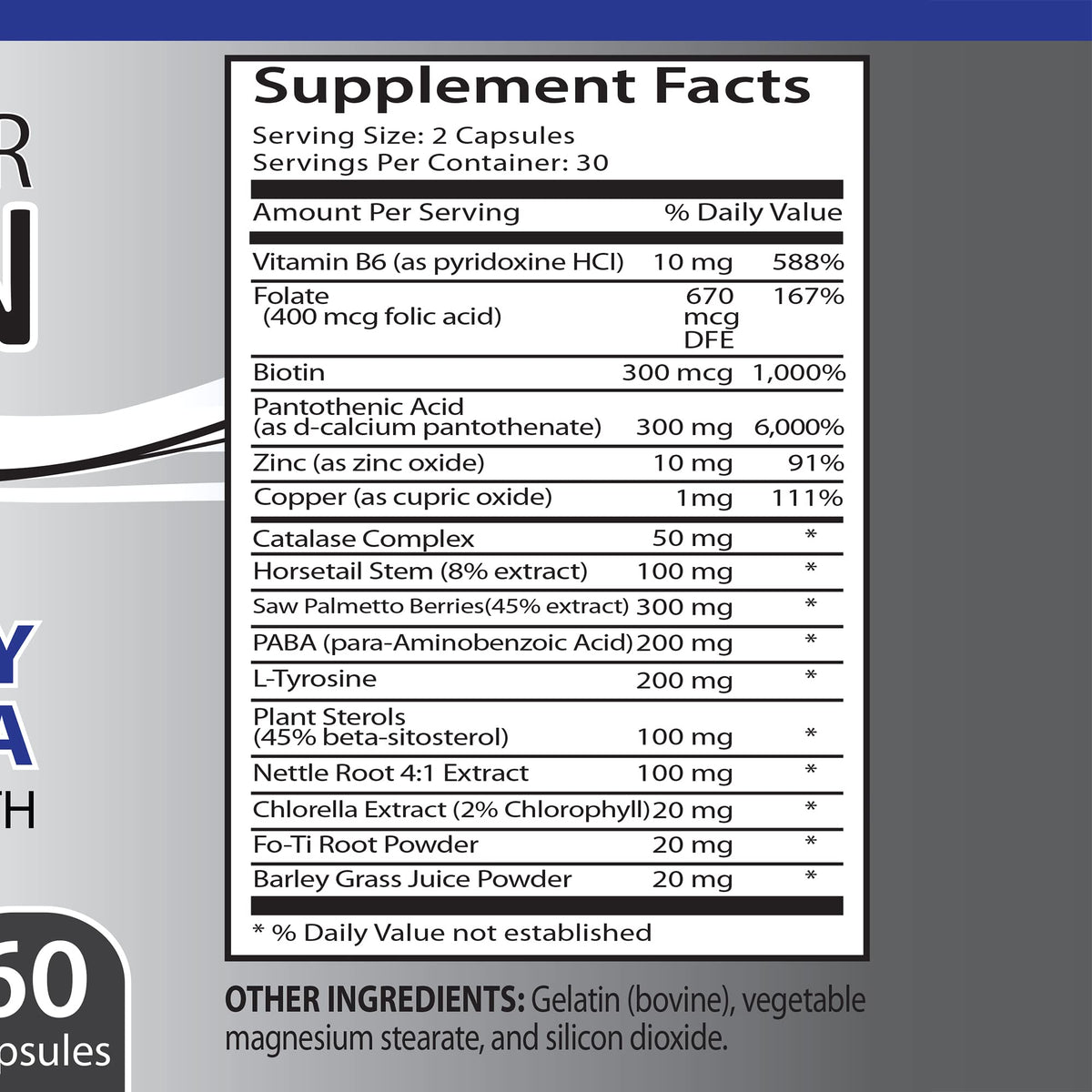 Health Solution Prime Organic Biotin Gray Hair Solution - 180 Capsules - image 5
