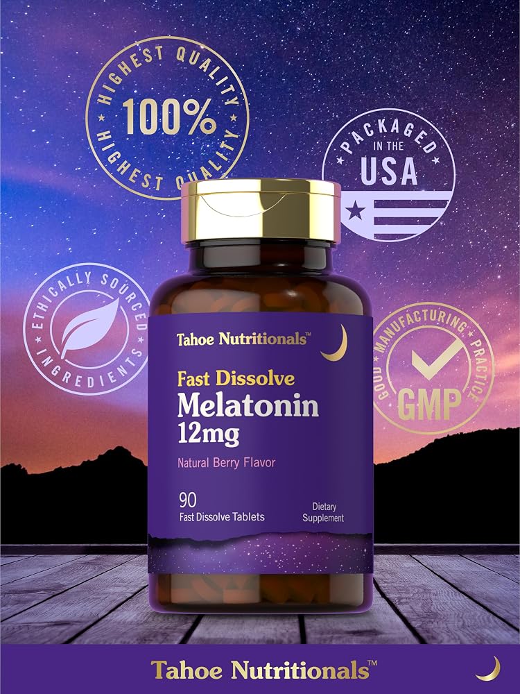 Tahoe Nutritionals Melatonin 12mg Fast Dissolve Tablets - 90 Count - image 6