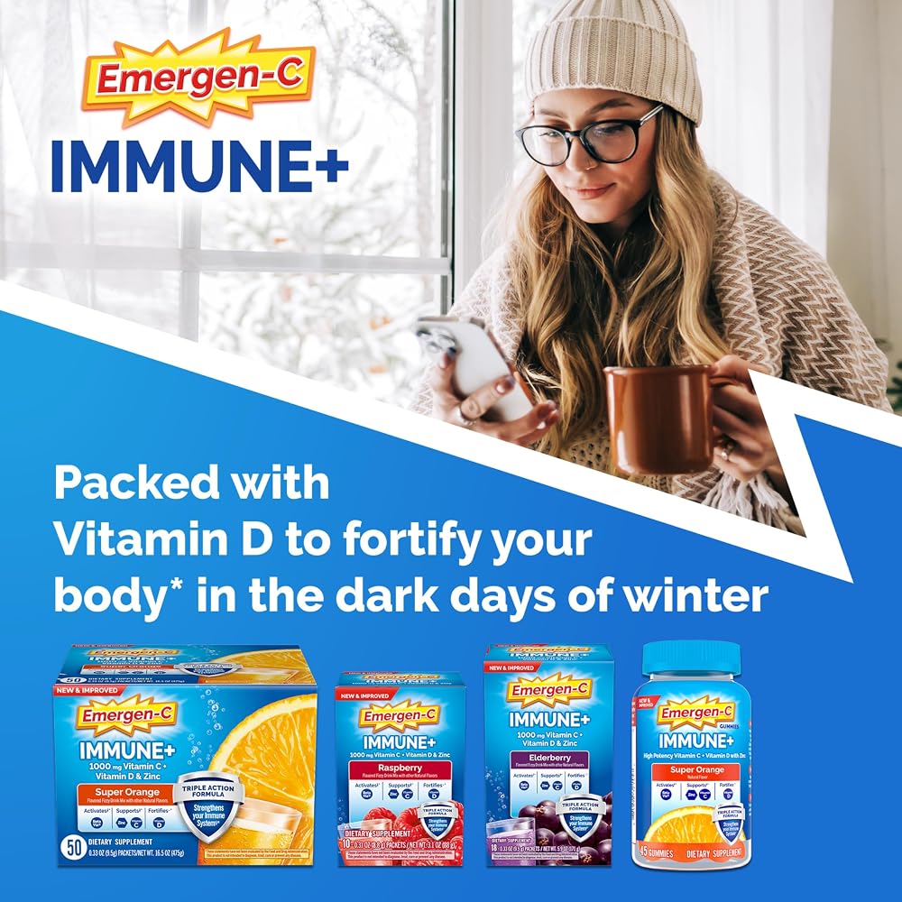 HALEON Emergen-C Immune+ Triple Action Immune Support Gummies - 45 Count - image 2