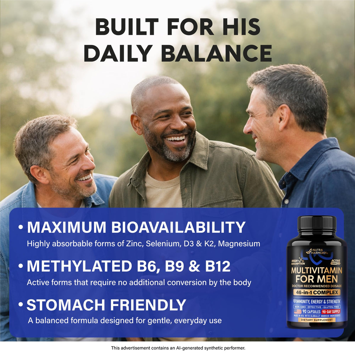 NUTRAHARMONY Multivitamin for Men - 90 Capsules - image 5