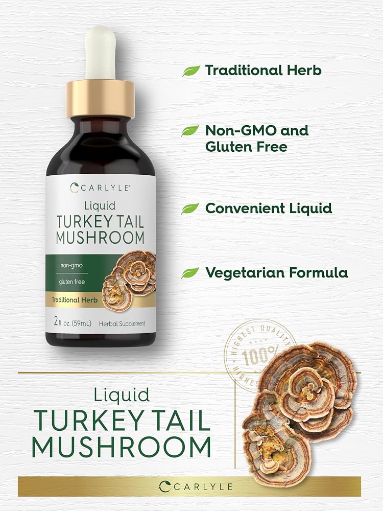 Carlyle Turkey Tail Mushroom Extract Liquid - 2 FL Oz - image 4