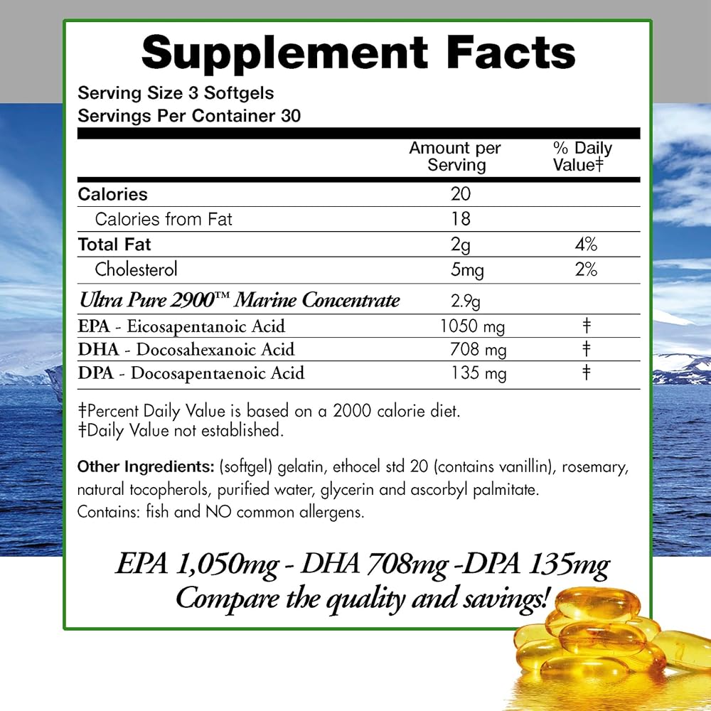 Doctors Nutra Wild Omega 3 Fish Oil DPA Supplement 2900mg - Pack of 2 - image 4