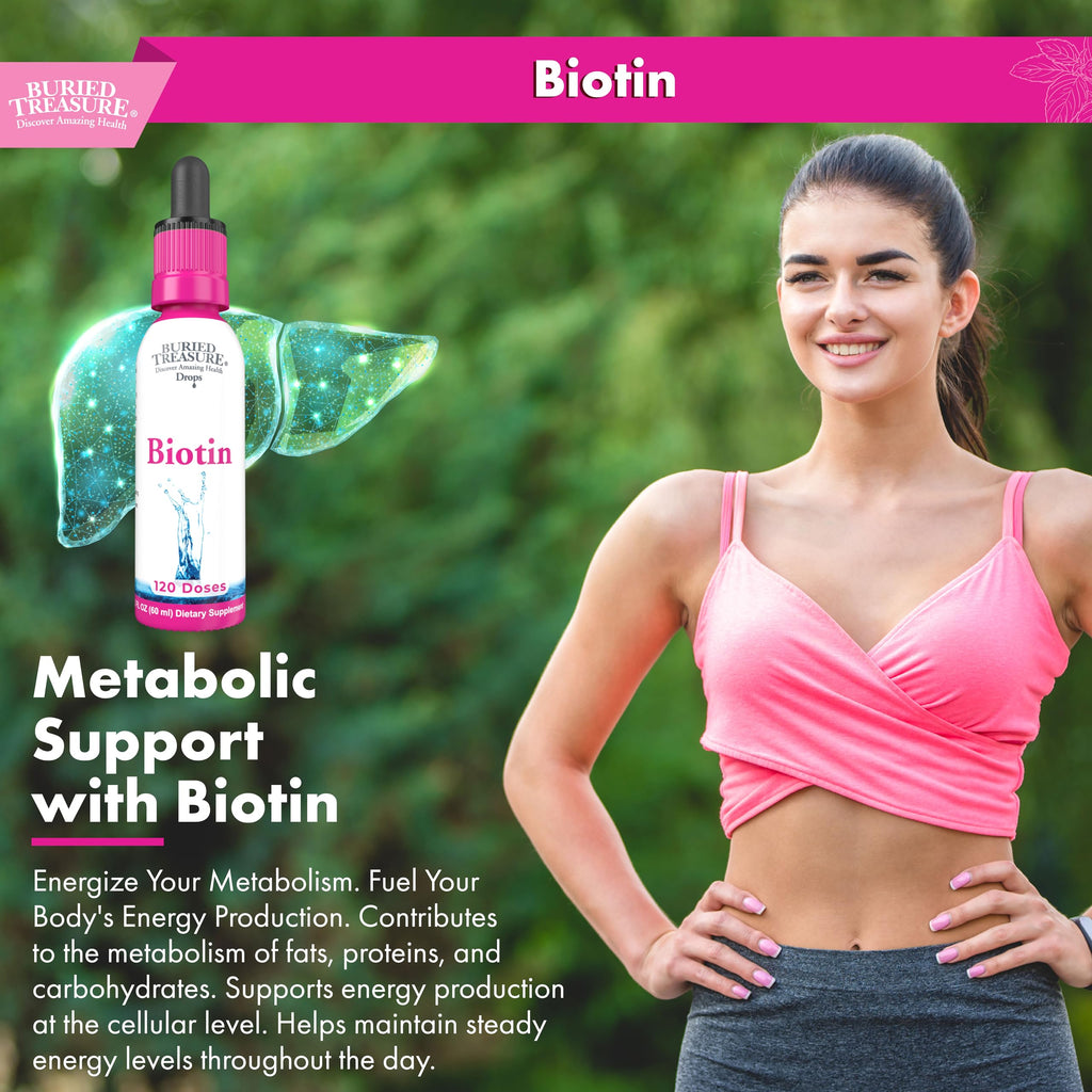 Buried Treasure Biotin Drops for Hair, Skin & Nails - 120 Servings - image 4
