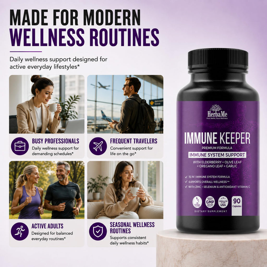 HerbaMe Immune Support Supplement with Elderberry & Zinc - 90 Capsules - image 4