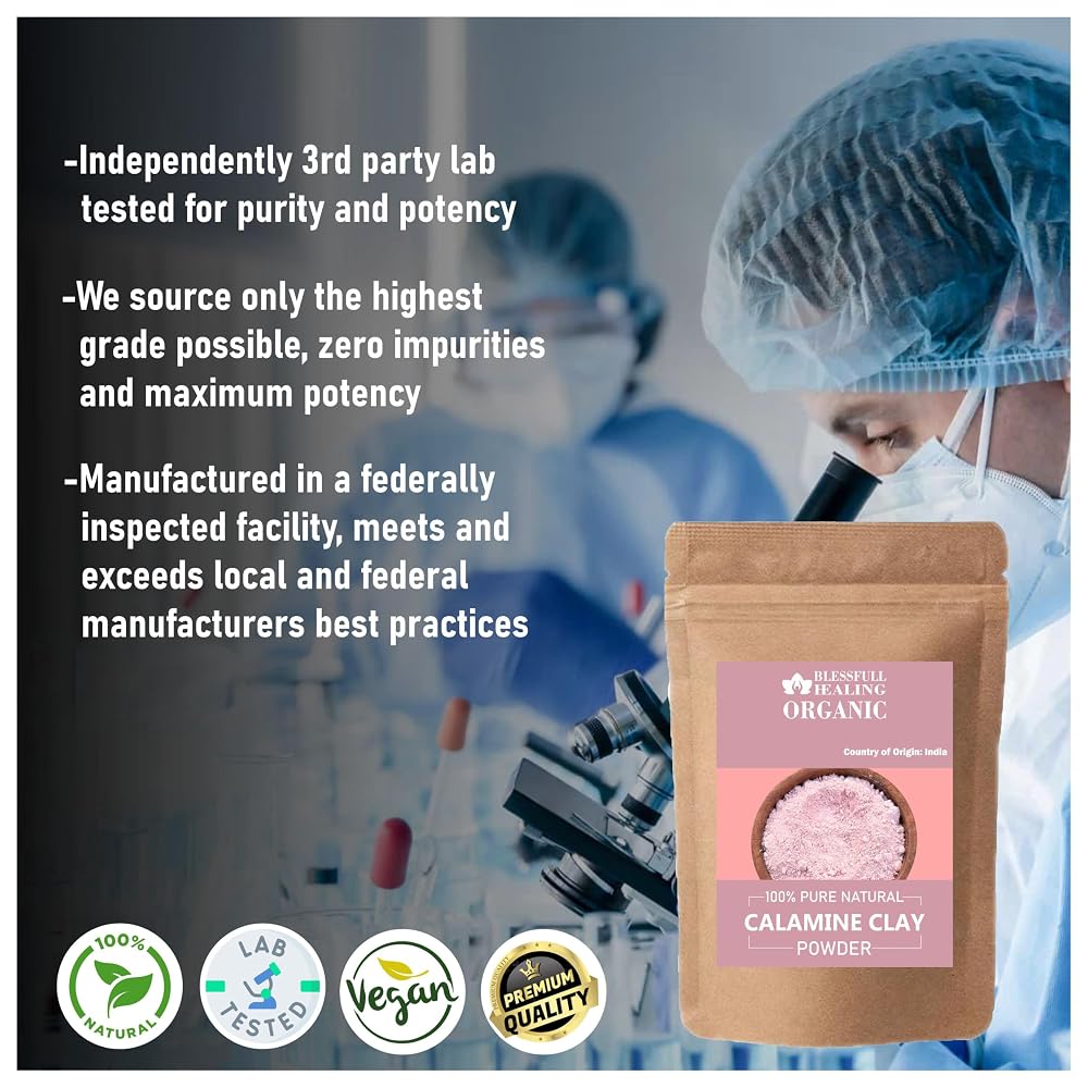 Blessfull Healing Organic Calamine Clay Powder 100% Pure Natural 200