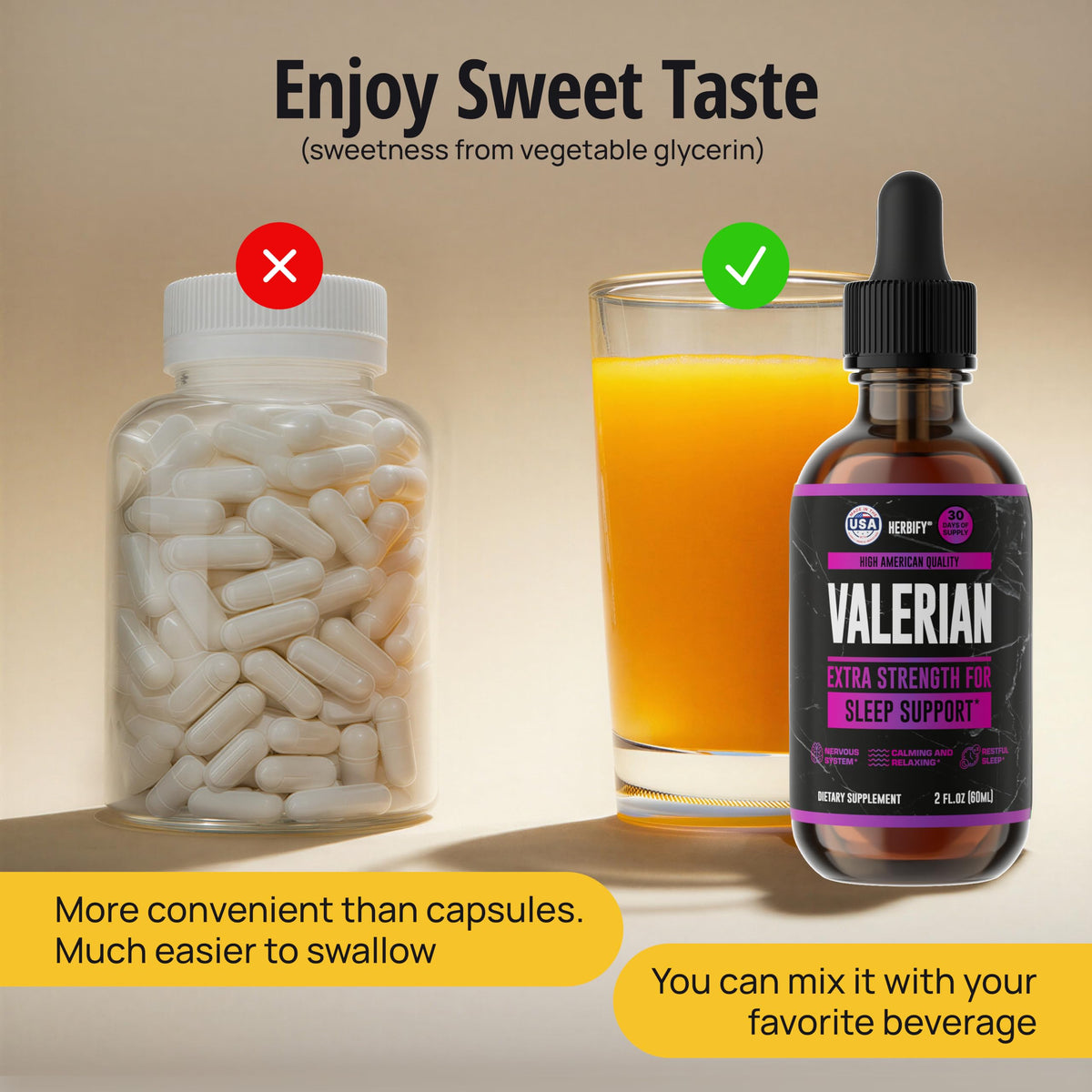 HERBIFY Valerian Root Tincture Liquid Drops for Sleep - 2 Fl Oz - image 5