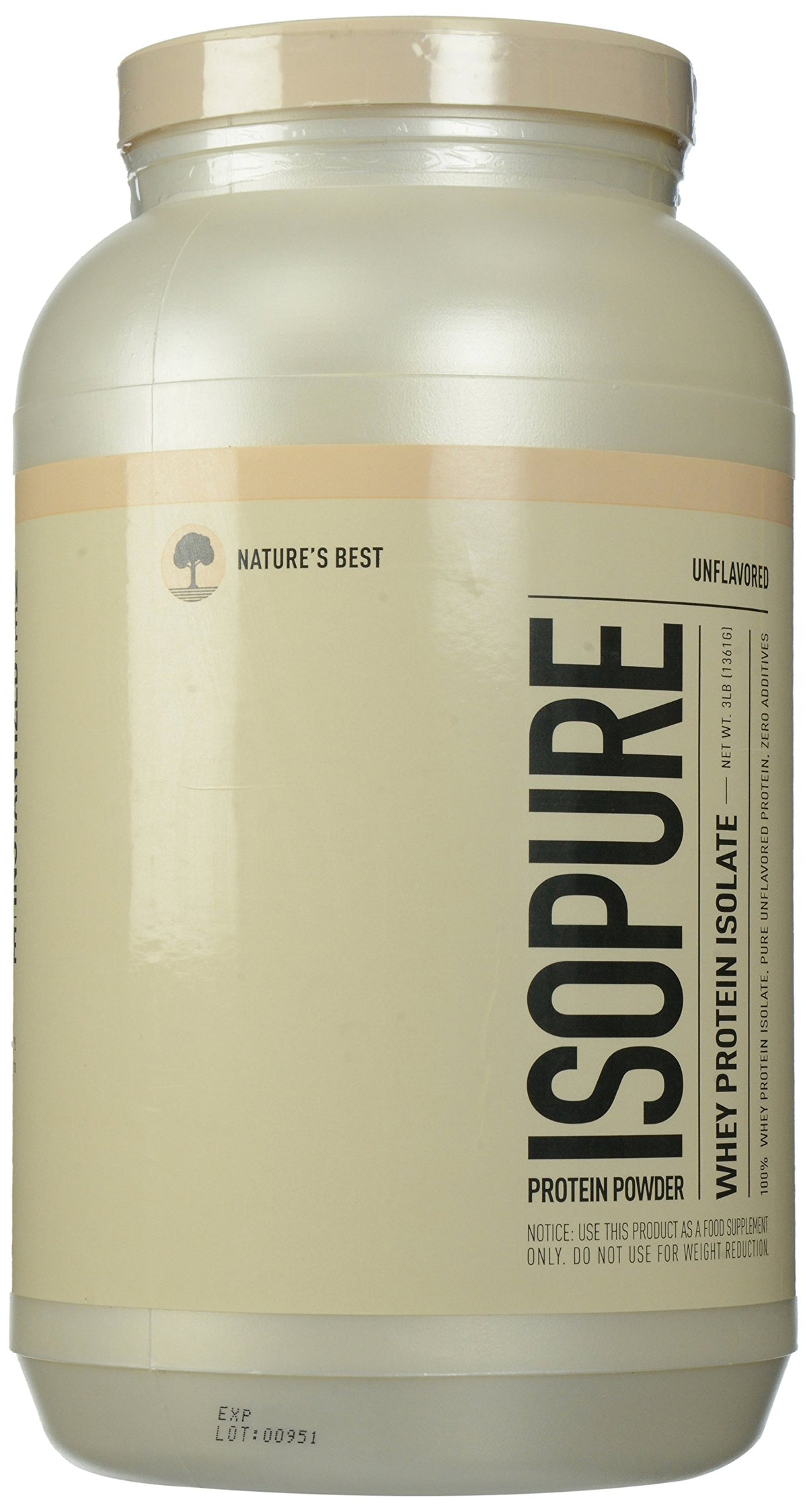 Isopure Whey Protein Isolate Unflavored - 3 Pounds
