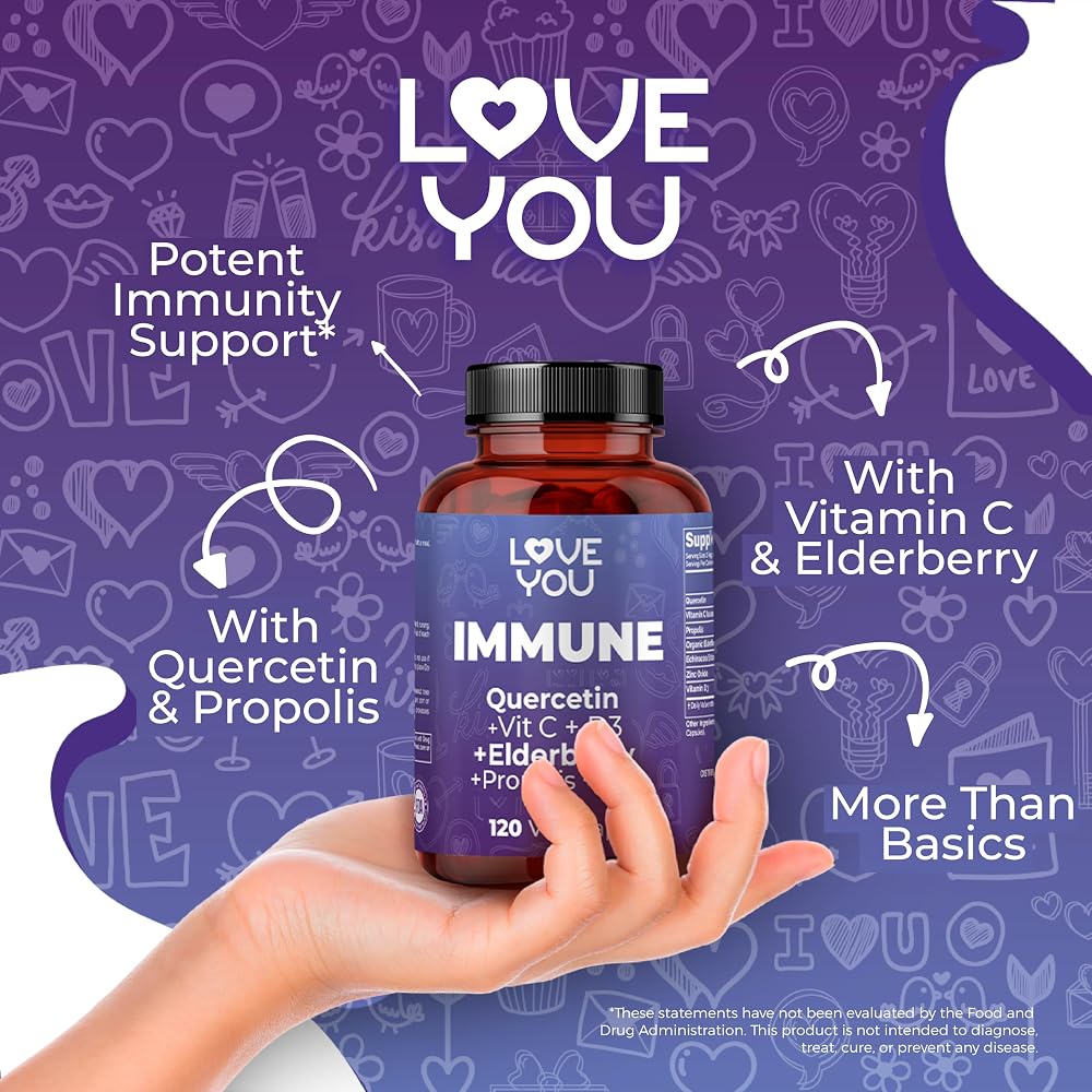 Love You Immune Support Supplement with Vitamin C & Zinc - 120 Capsules - image 5