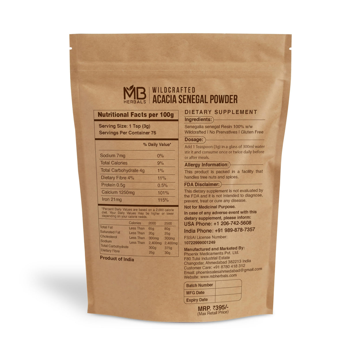 MB Herbals Acacia Gum Powder Dietary Fiber - 8 oz - image 2
