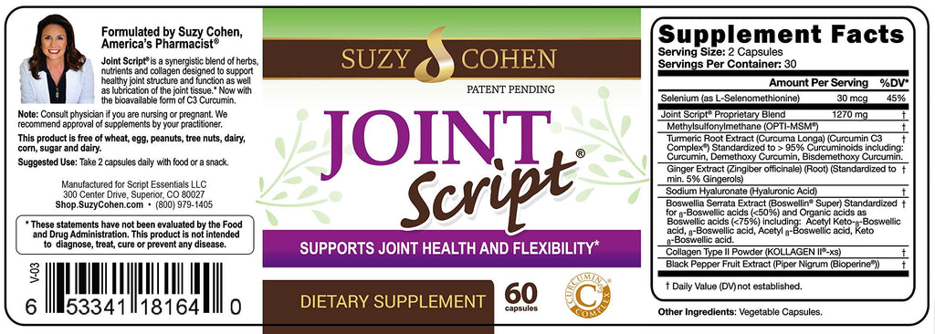 Script Essentials Joint Script Joint Comfort Formula - 60 Capsules - image 8