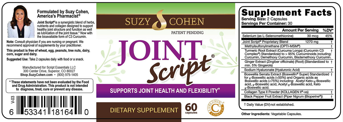 Script Essentials Joint Script Joint Comfort Formula - 60 Capsules - image 8