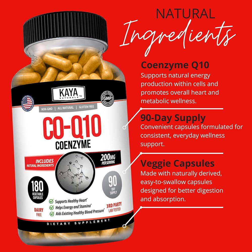 Kaya Naturals CoQ10 200mg Antioxidant Supplement - 180 Vegetarian Capsules - image 5