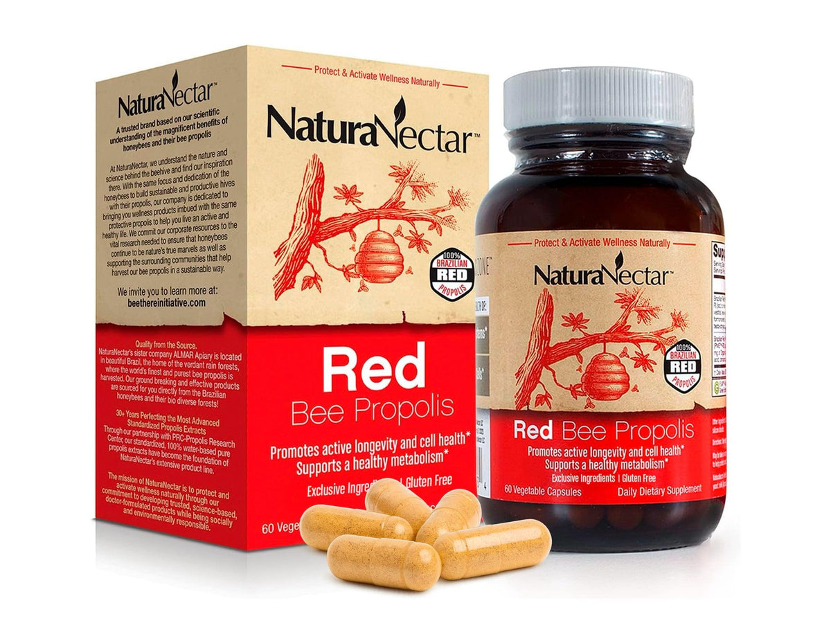 NaturaNectar Red Bee Propolis - 60 Vegetarian Capsules