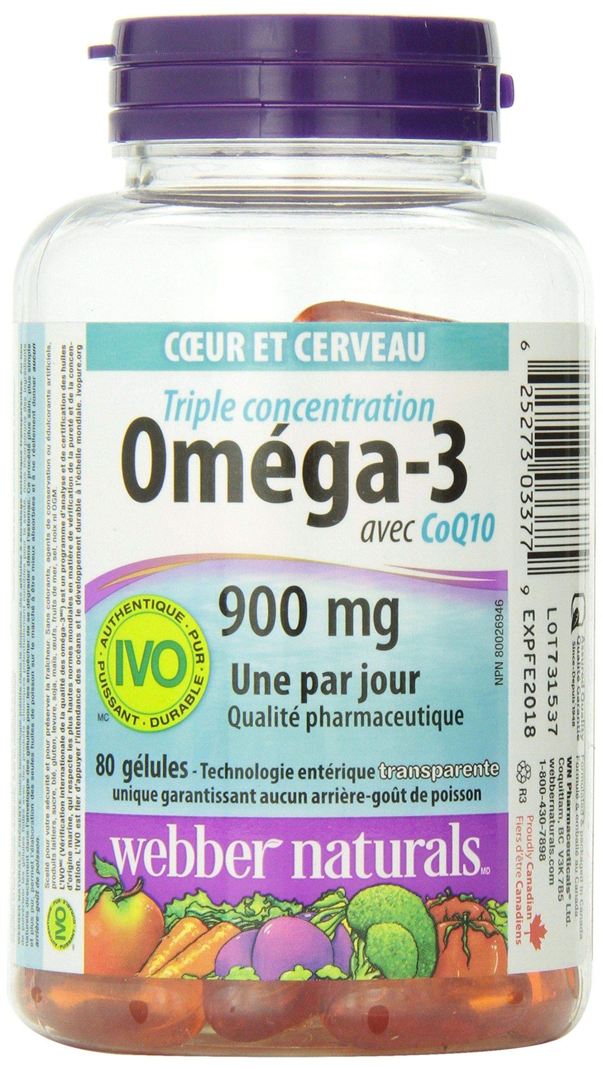 Webber Naturals Triple Strength Omega-3 with CoQ10 - 80 Capsules - image 3