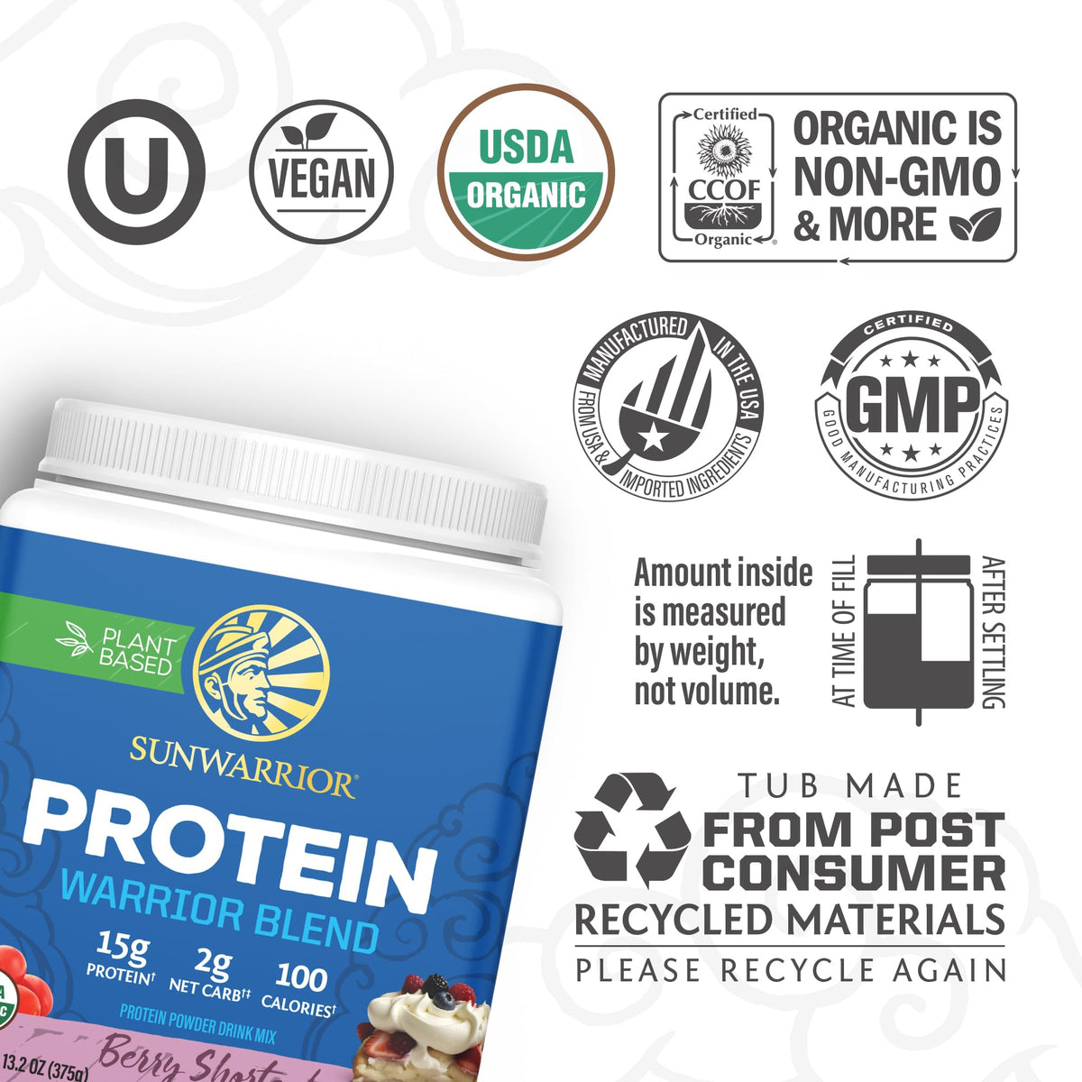 Sunwarrior Sunwarrior Warrior Blend - Organic Vegan Plant Protein