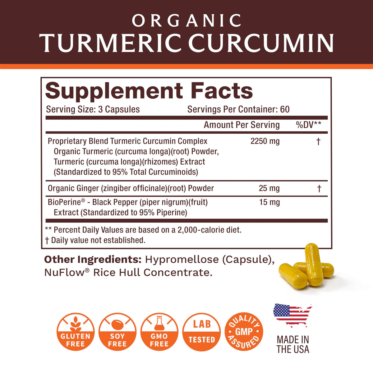 Life's Fortune Organic Turmeric Curcumin with Black Pepper - 180 Capsules - image 6