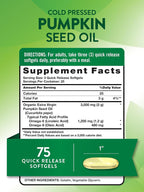 Nature's Truth Pumpkin Seed Oil 3000mg - 75 Softgels - image 2