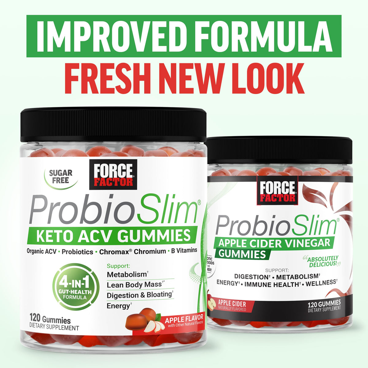 Force Factor ProbioSlim Apple Cider Vinegar Gummies with Organic