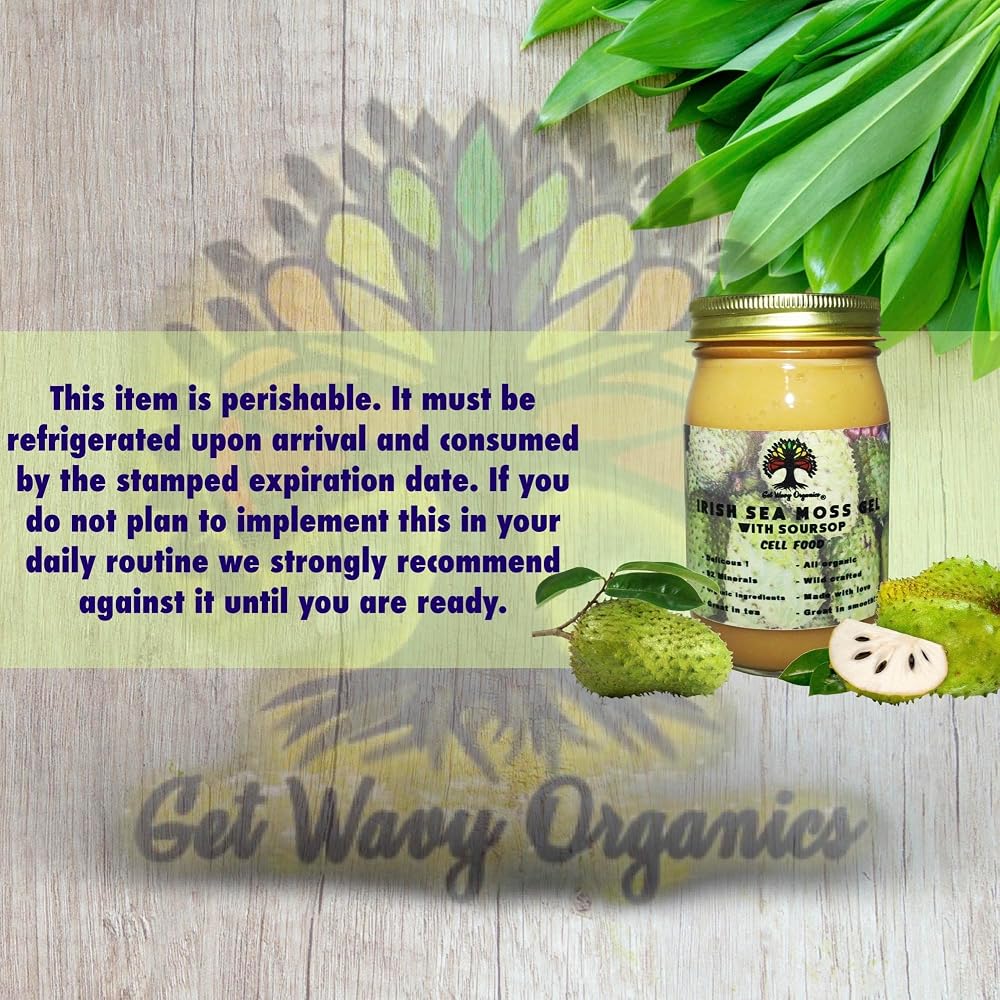 GET WAVY ORGANICS Irish Sea Moss Gel with Soursop - 32 oz - image 4