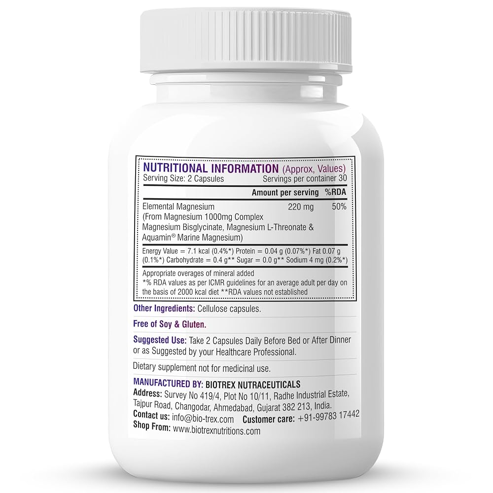 BIOTREX NUTRACEUTICALS Trio Magnesium Complex - 60 Vegetarian Capsules - image 2