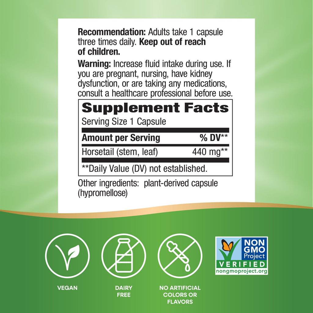 Nature's Way Horsetail Grass 440mg - 100 Capsules - image 5