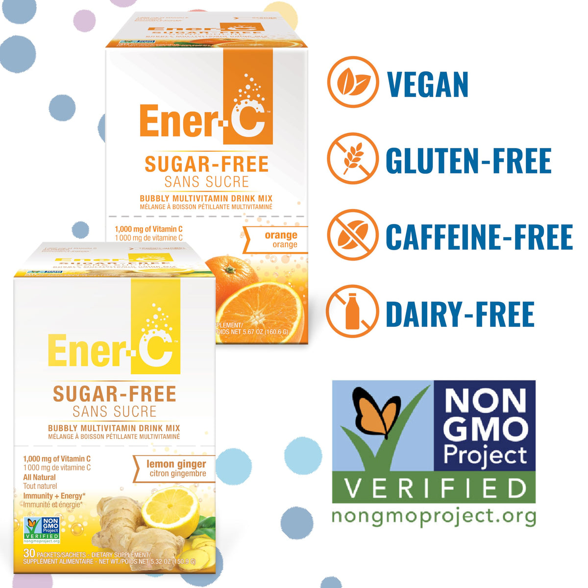 Ener-C Multivitamin Drink Mix No Sugar Orange & Lemon Ginger - 60 Count - image 3
