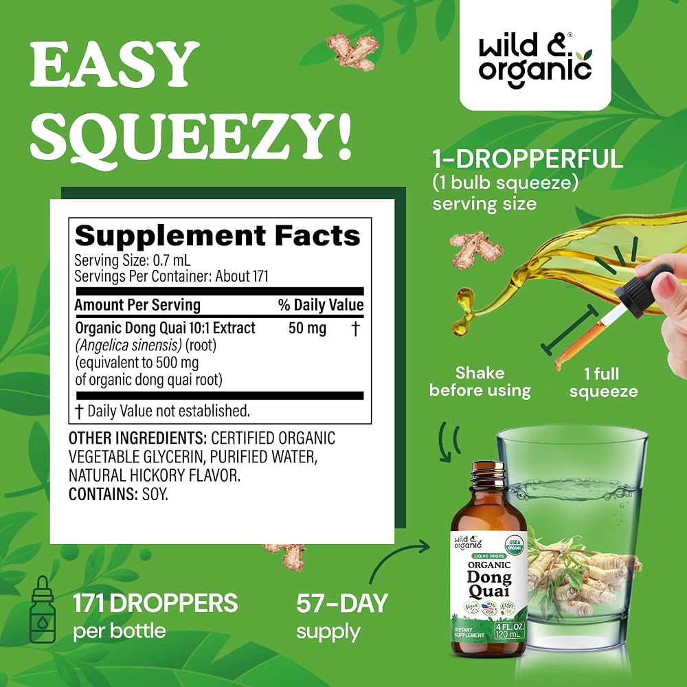 Wild & Organic Dong Quai Supplement for Menopause Support - 4 fl oz - image 3