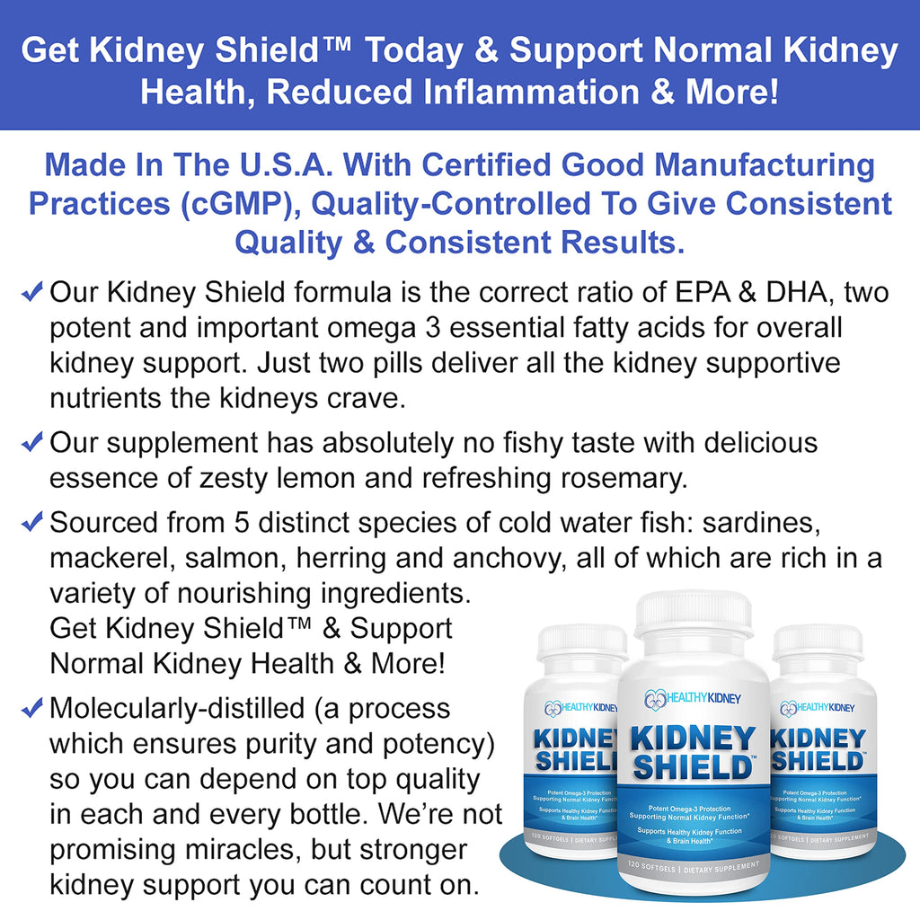 Kidney Restore Kidney Shield Omega 3 Fish Oil - 120 Lemon Softgels - image 5