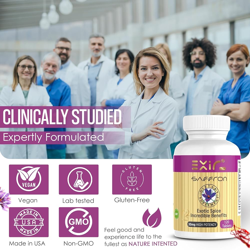 EXIR Nootropic Saffron Supplement Tablets for Focus - 120 Tablets - image 6