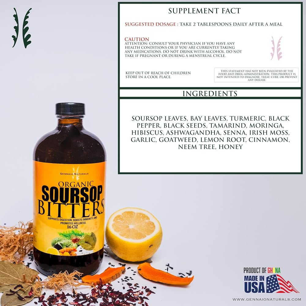 Gennaio Naturals Organic Blackseed and Soursop Bitters - 16 oz - image 2