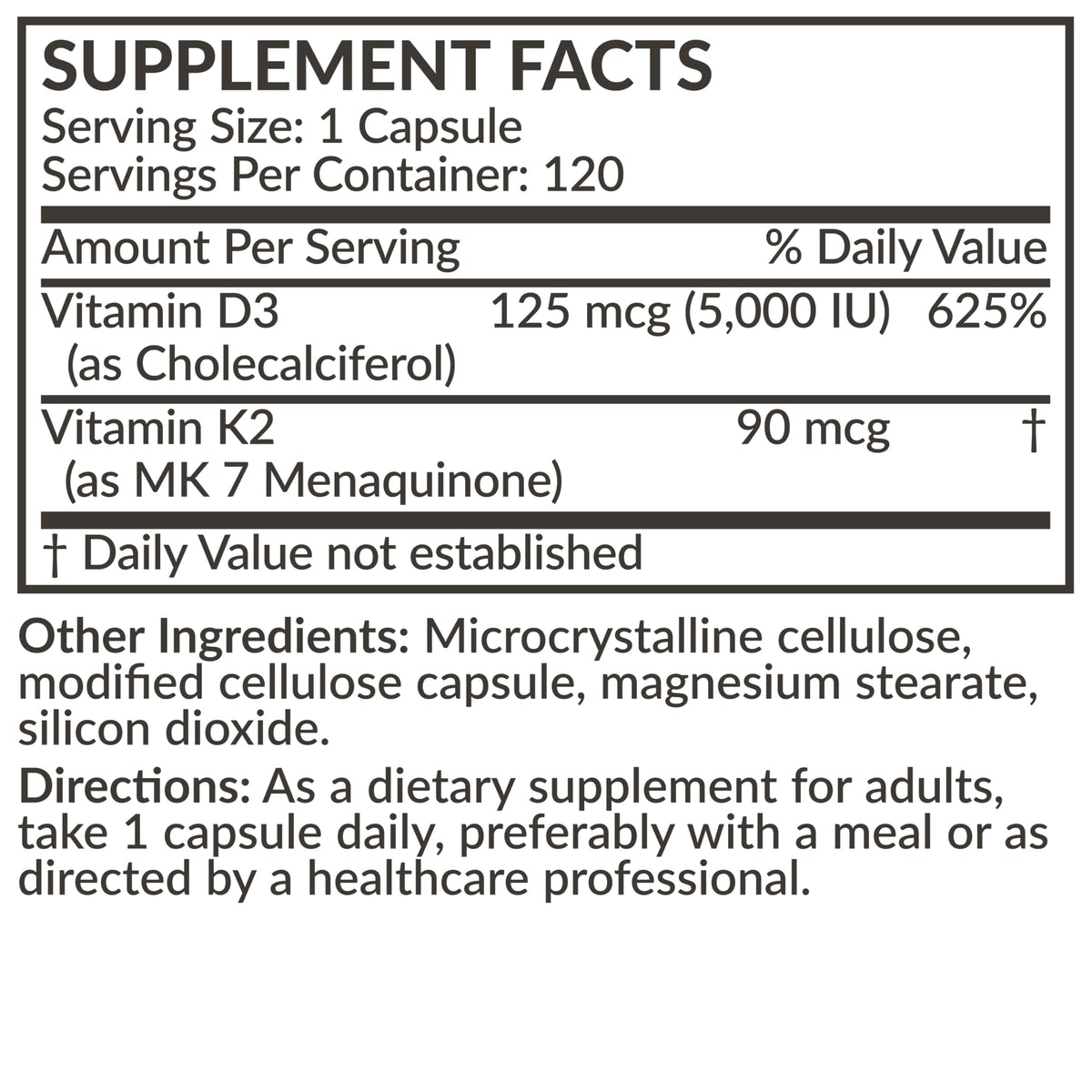 Futurebiotics Vitamin K2 (MK7) with D3 Supplement - Bone and Heart