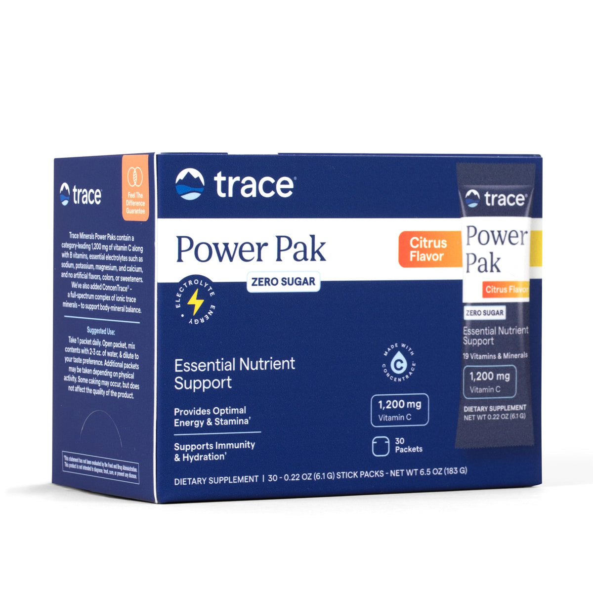 Trace Minerals Power Pak Electrolyte Drink Mix Citrus - 30 Packets