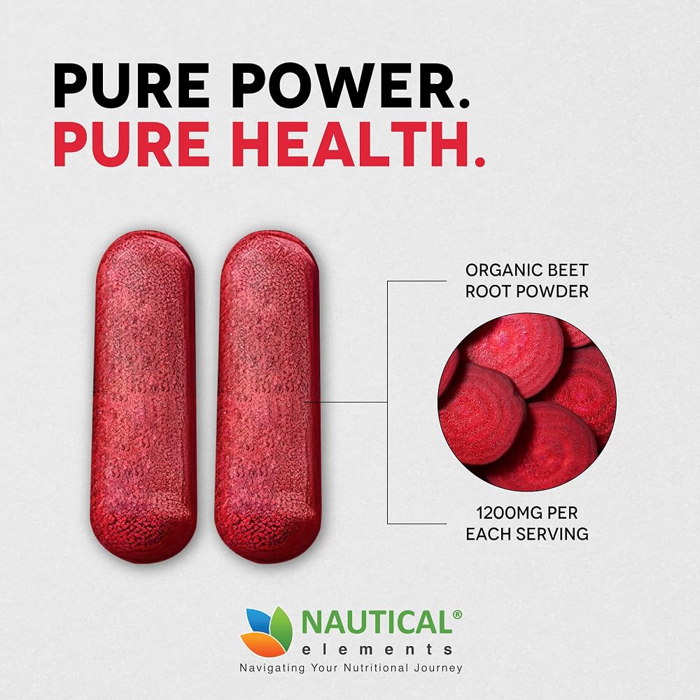 Nautical Elements Beet Root Capsules 1200mg - 200 Capsules - image 5