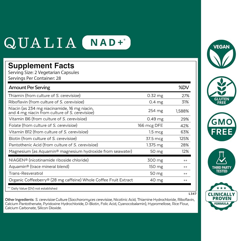 NEUROHACKER COLLECTIVE Qualia NAD+ Nicotinamide riboside nr Supplement