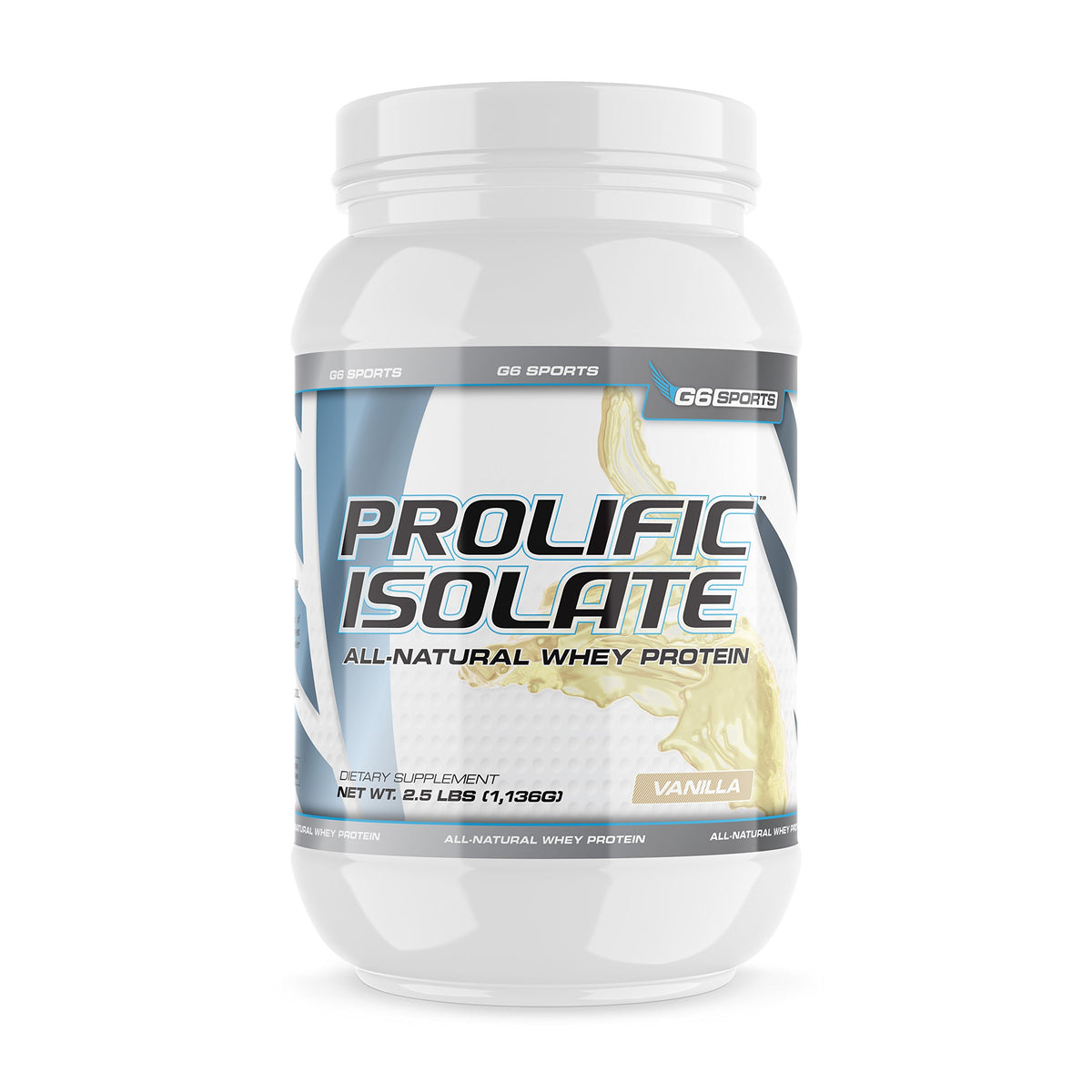 G6 Sports Prolific Whey Protein Isolate Vanilla - 2.5 lb