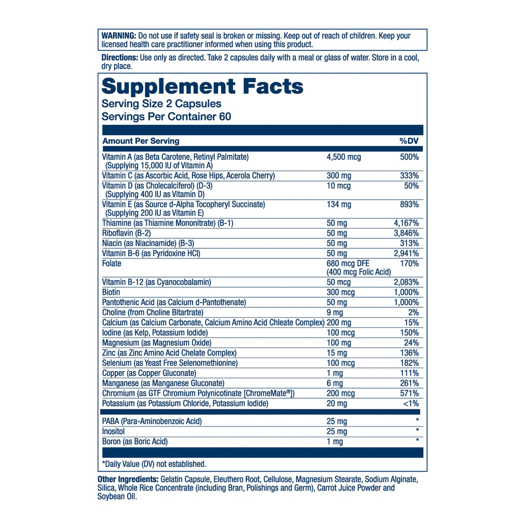 SOLARAY Twice Daily Multi Energy Multivitamin Iron Free - 120 Capsules - image 2