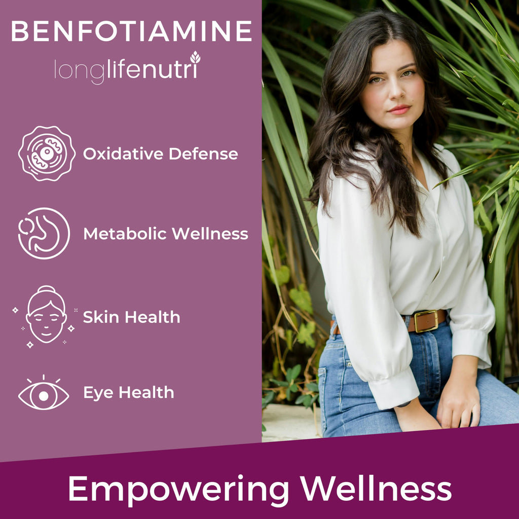 LongLifeNutri Benfotiamine 300mg Vitamin B1 - 180 Vegetarian Capsules - image 4