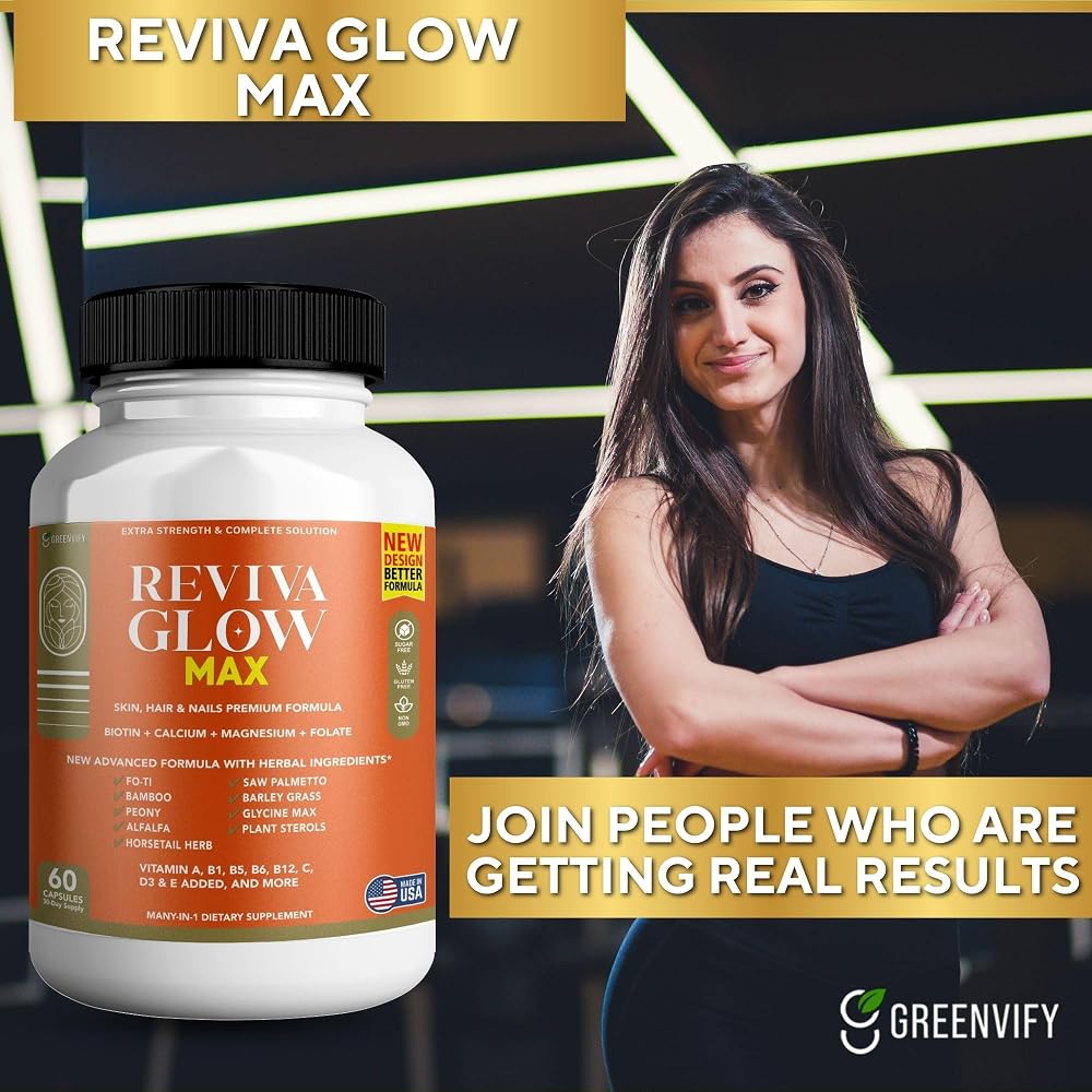 GREENVIFY Reviva Glow Max Hair, Skin & Nails Support - 120 Capsules - image 6