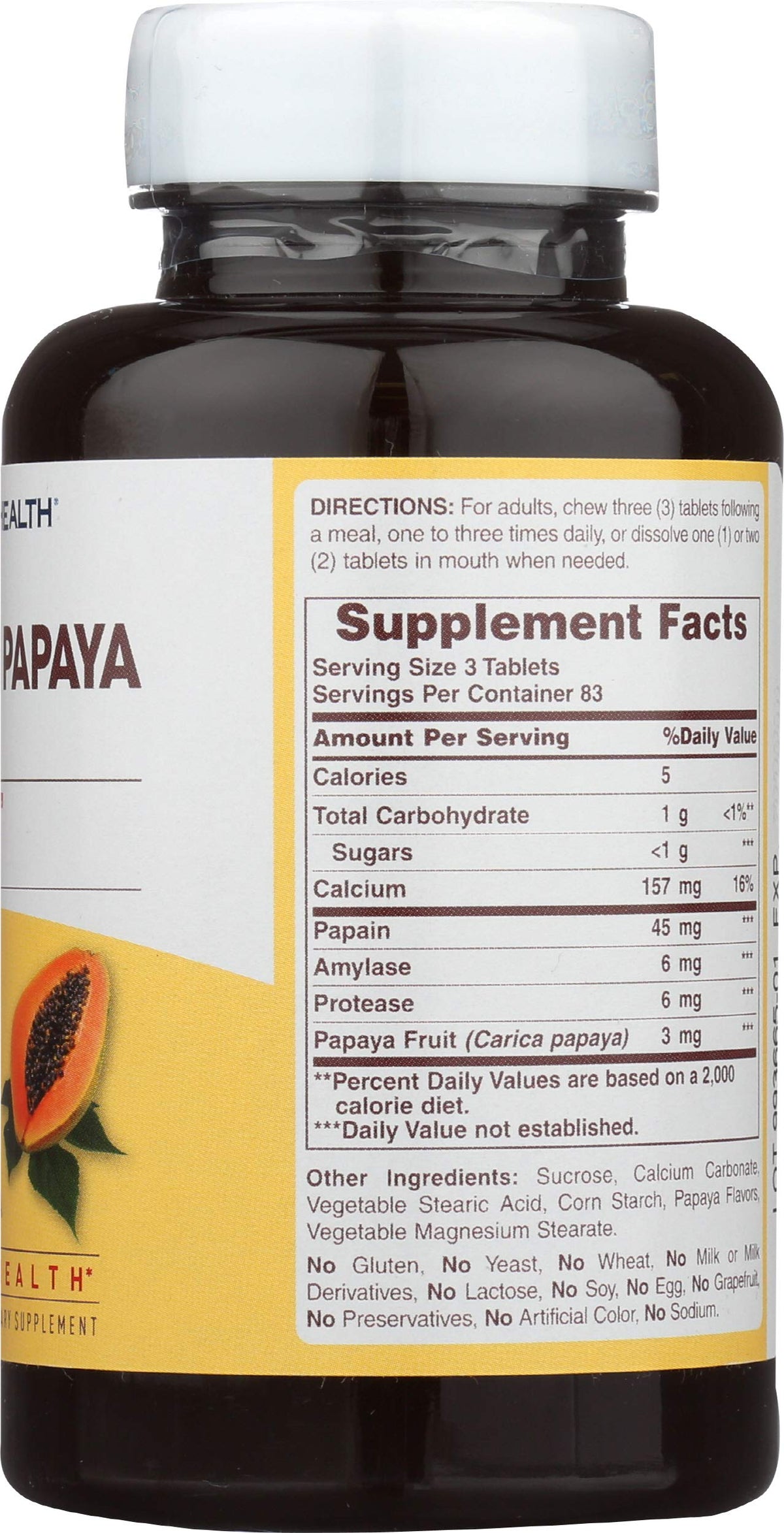 American Health Original Papaya Enzyme - 250 Tablets - image 5