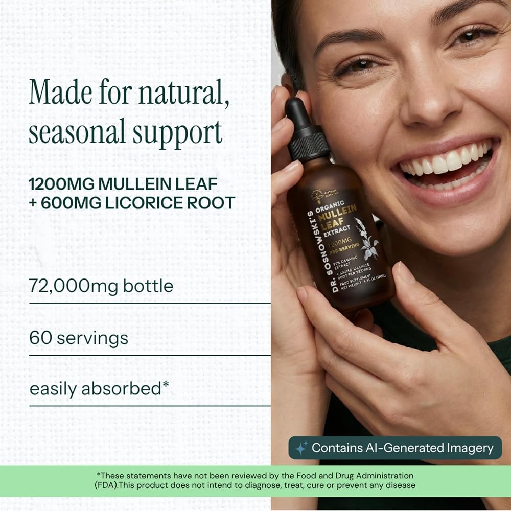 Dr Sosnowski's Organic Mullein Leaf Extract Drops - 4 fl oz - image 2