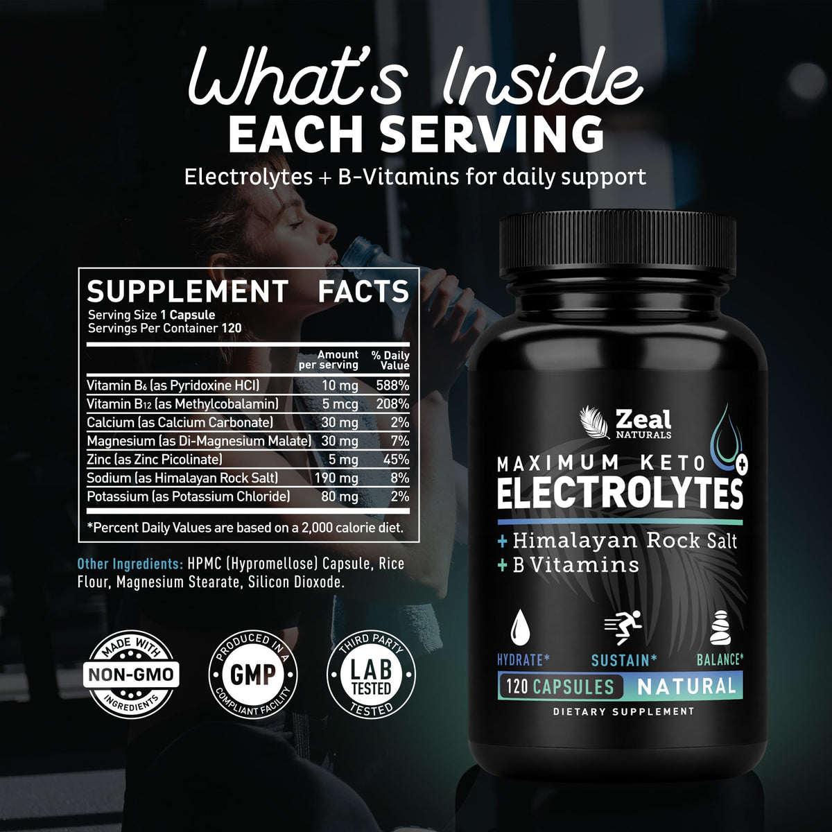 Zeal Naturals Keto Electrolyte Capsules - 120 Capsules - image 2