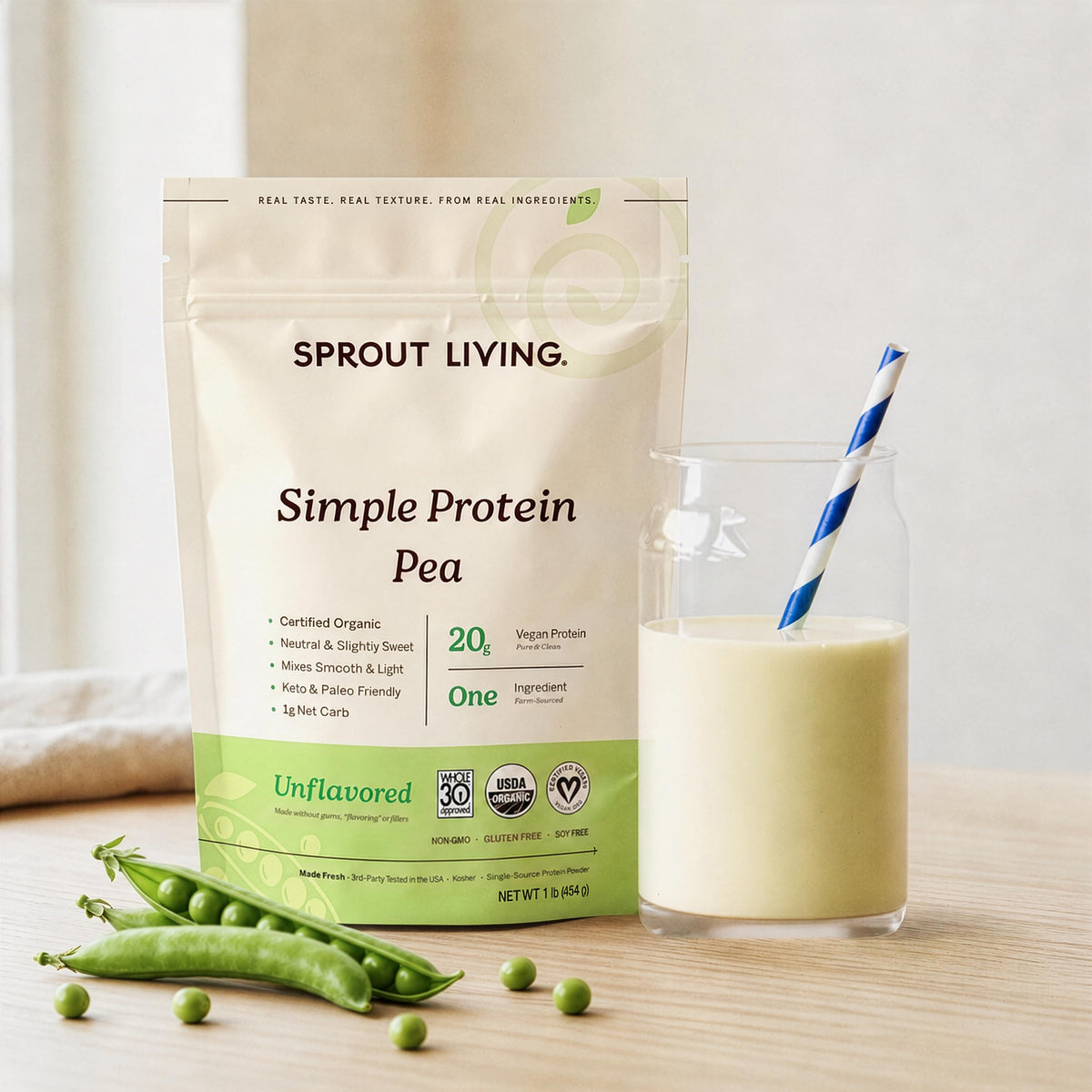 Sprout Living Organic Pea Protein Powder Unflavored - 1 Pound - image 3